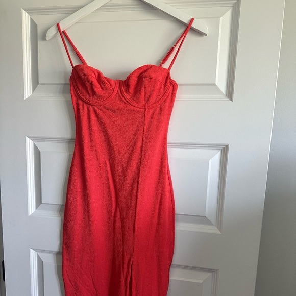 ViX Paula Hermanny Firenze Corsage Midi Dress in Coral - Picture 3 of 7